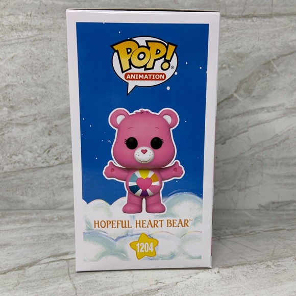Funko Pop! Care Bears 40th Hopeful Heart Bear #1204 Glow In The Dark Pink CHASE - Picture 4 of 6